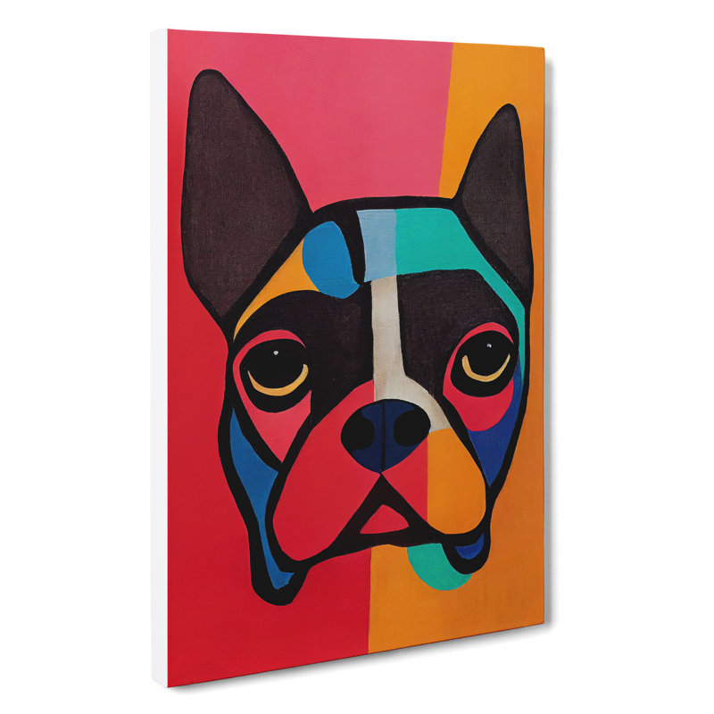 Pug Dog Abstract - Wall Art, 60cm H x 40cm W, Wrapped Canvas