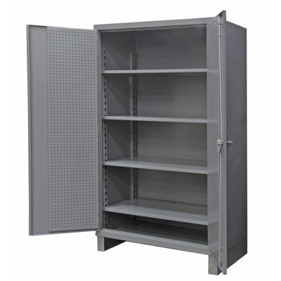 78" H x 48" W x 24" D Extra Heavy Duty Welded 12 Gauge Steel Pegboard and Shelf Cabinet