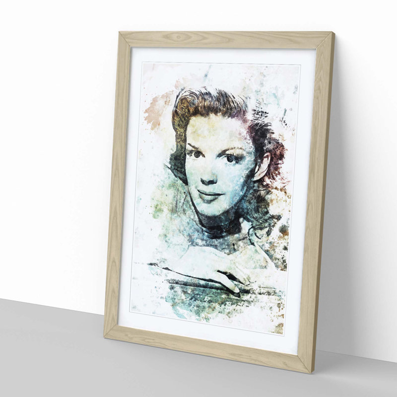 Judy Garland in Abstract - Framed Print, 60cm H x 40cm W x 2cm D, Oak