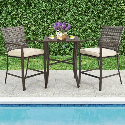 Sophelia 2 - Person Patio Conversation Set with Cushions