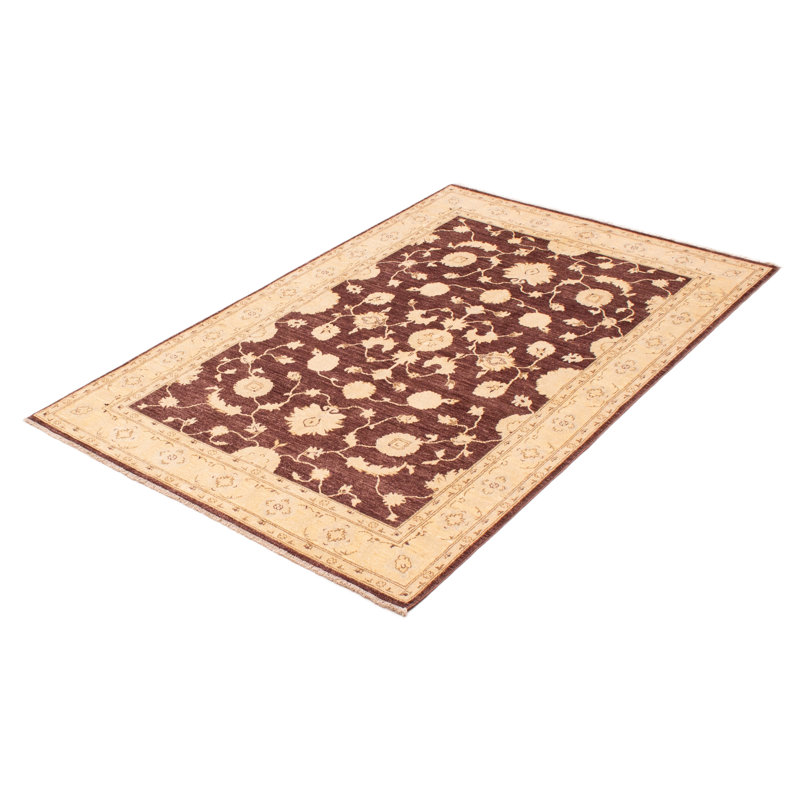 Tapis brun foncé Peshawar Oushak 5 pi 3 po x 7 pi 8 po