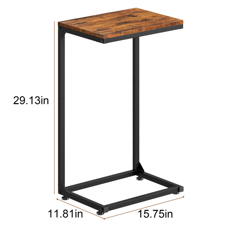 Paquet de 2 - Table horizontale simple en C brun, Brun