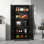 Armoire de rangement en métal durable avec portes verrouillables, 4 tablettes réglables, idéale pour un usage sécuritaire et organisé à la maison ou au bureau