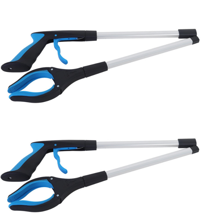 Paquet de 2, outil de ramassage de griffes, outil de ramassage à griffes pour déchets 32 po, Bleu