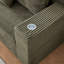 Canapé modulaire profond en velours côtelé avec porte-gobelets, aucun assemblage requis-237104516