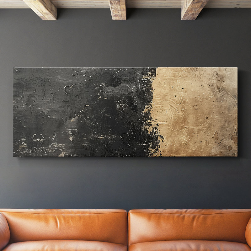 Toile tendue avec châssis abstrait # 3 LXII-Abstract, H 16 po x l 40 po