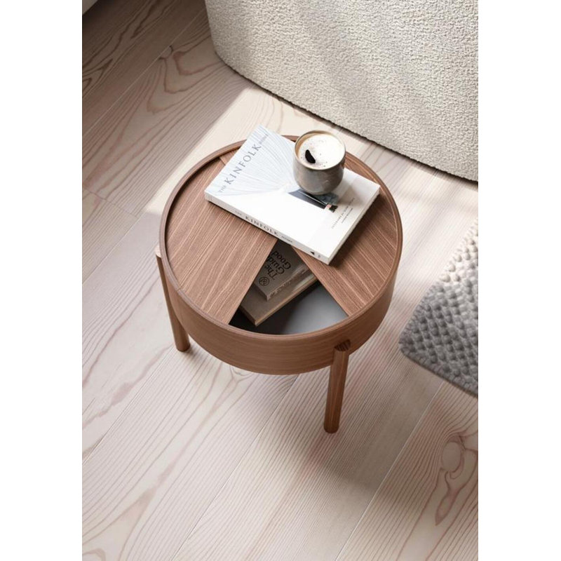 Arc Side Table, Matte Lacquered Walnut