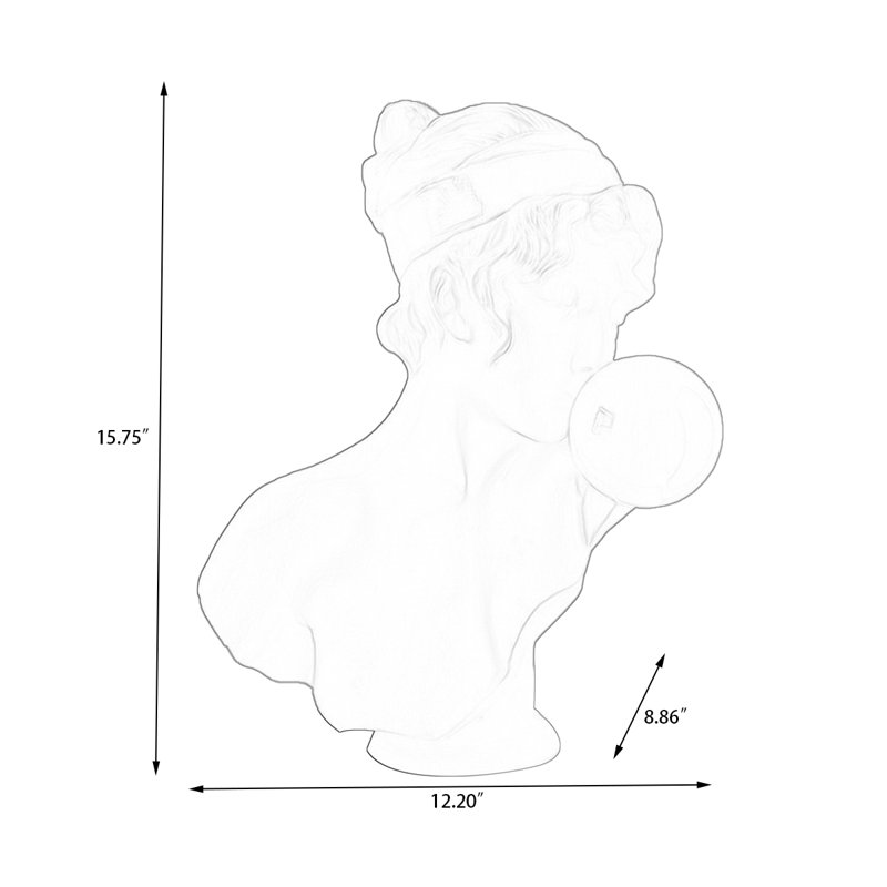 Objet décoratif abstrait en résine jaune, 15.75"H*12.20"L*8.86"W, Jaune