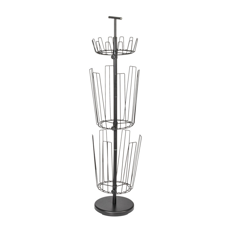 3Tier12PairRevolvingBootandShoeRack, Matte Black