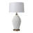 Santa Clara Bone Porcelain Table Lamp with Nightlight - 30", Weathered Brass and Walnut, 4-Way Rotary Switch