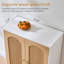 Armoire de rangement cannelée, blanc et chêne naturel, 1 pièce-1384972576