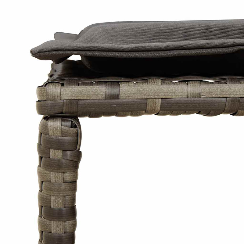 5 Piece Patio Sofa Set With Cushions Stackable Poly Rattan, Black/Gray