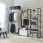 Garde-robe autoportante - structure en métal, rangement extra profond, eau et chaleur, tableau de grade Stain Scratch E0, promenade en blanc avec espace de rangement, métal thermolaqué, 2 fois plus épais, modulaire