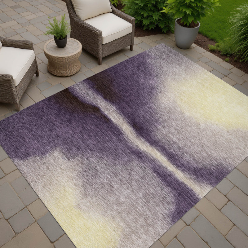 Machine Washable Indoor/Outdoor Lockway ACN2419 Abstract Rug, Rectangle 10' x 14'