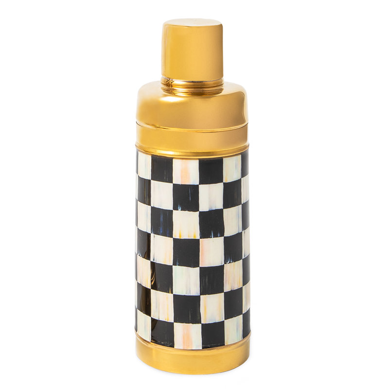Courtly Check 3260 Cocktail Shaker, Gold/Black/White