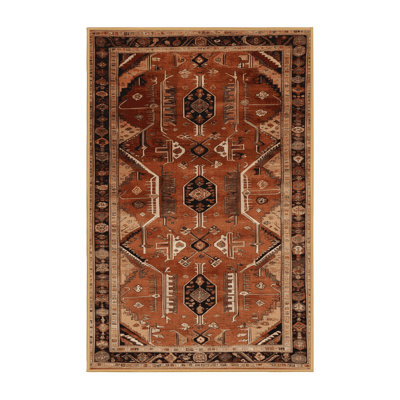 Machine Washable Persian Brown Area Rug