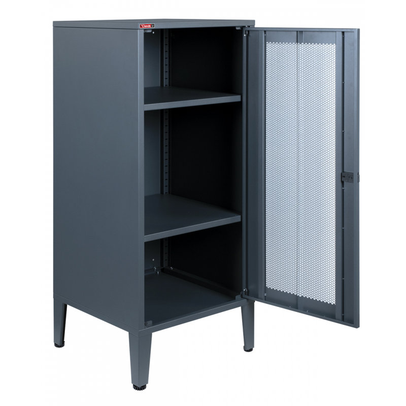 Armoire de rangement à 2 tablettes, Gris anthracite