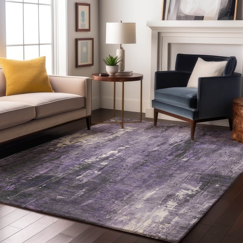 Tapis moderne de qualité supérieure lavable à la machine Strinko AMF1683, Rectangle 10 pi x 14 pi