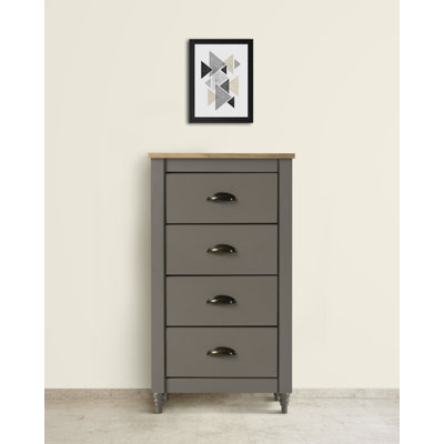 Laurelglen Solid Wood 35cm W 4 - Drawer Chest of Drawers