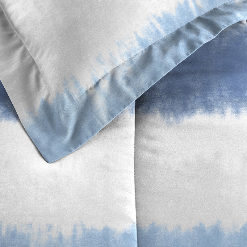 Blue Tie Dye Stripe Twin Microfiber Bed in a Bag Set