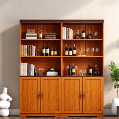 Grandes bibliothèques avec rangement, armoire de maison rustique réglable en bois aggloméré