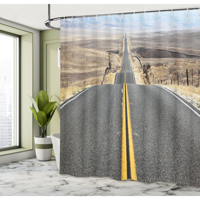 Ensemble de rideau de douche western coast autoroute on the road trip, H 75 po x l 69 po