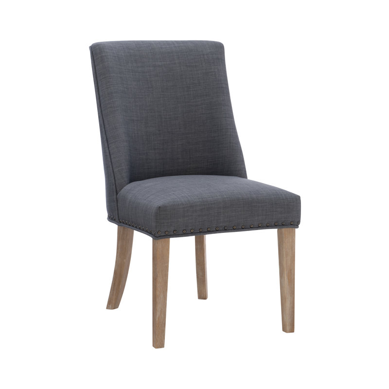 Ehrhart Upholstered Dining Side Chair, Gray, Natural