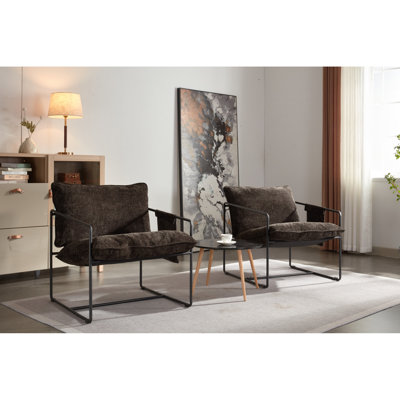 Fauteuil gris foncé avec poche pour accoudoirs. 2 chaises dans un ensemble. Design moderne pour les intérieurs. Support en métal, mousse écrasée, tresse de peau. Assemblage simple avec une boîte. Esthétique à domicile.