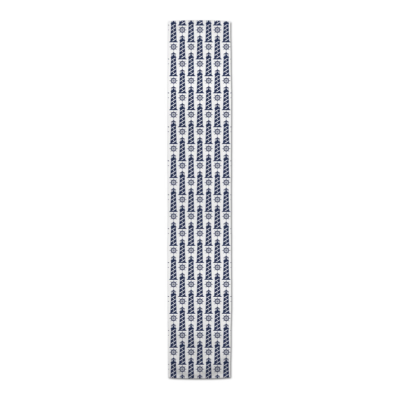 Chemin de table rectangulaire Allateef, 90 po x 16 po, Bleu marine