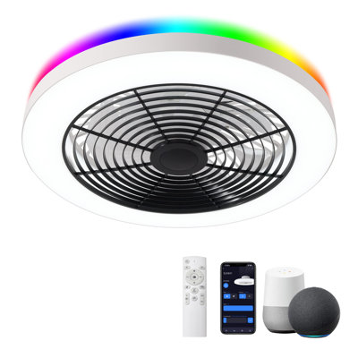 19.7"" Orison Low Profile Ceiling Fan with Lights, Alexa/Google Assistant/App Control -  TY8029-2