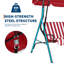 Balancelle de patio extérieure à 3 places avec support Coussins réglables épais et imperméables pour la cour arrière-610080271