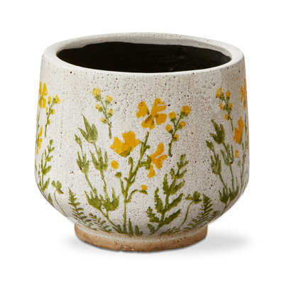 Large Wild Flower Footed Planter - 8.5" X 8.5" X 8" -  For Garden Pots & Planters - Easy To Clean