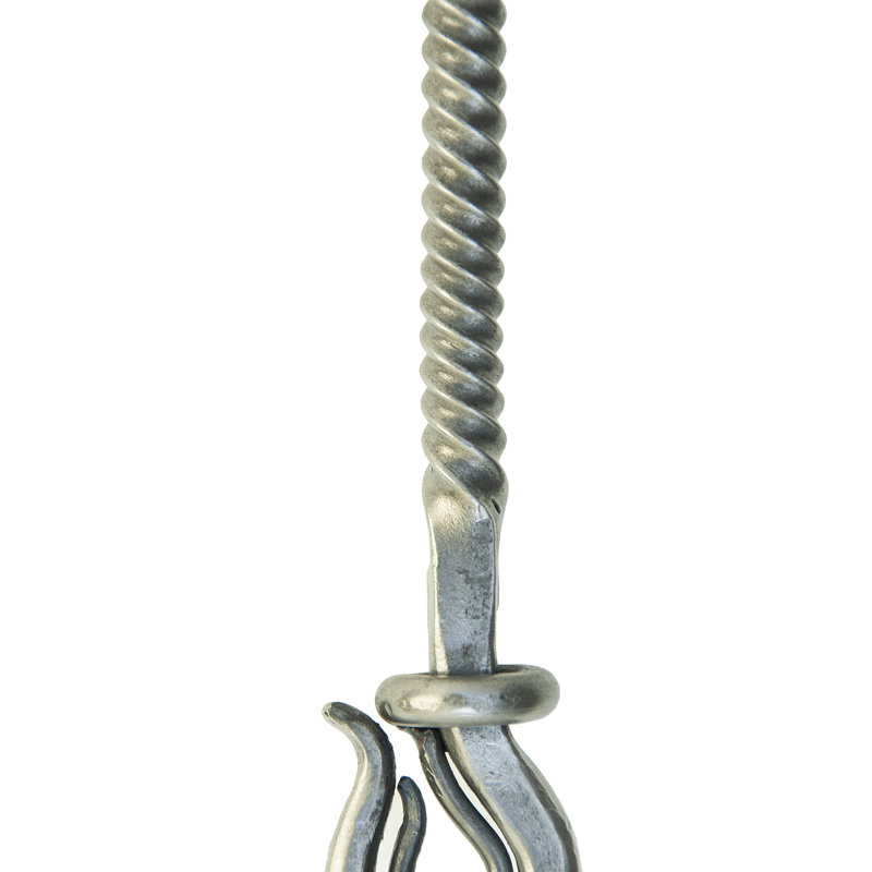 Poignée de porte en fer forgé à la main, Fer naturel