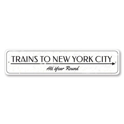 Trains Year Round Custom Aluminum Sign
