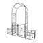 Arche de jardin en métal de 79,5 po de largeur x 86,6 po de hauteur avec double barrière et supports à fleurs latéraux - Treillis en acier galvanisé résistant à la rouille pour plantes grimpantes