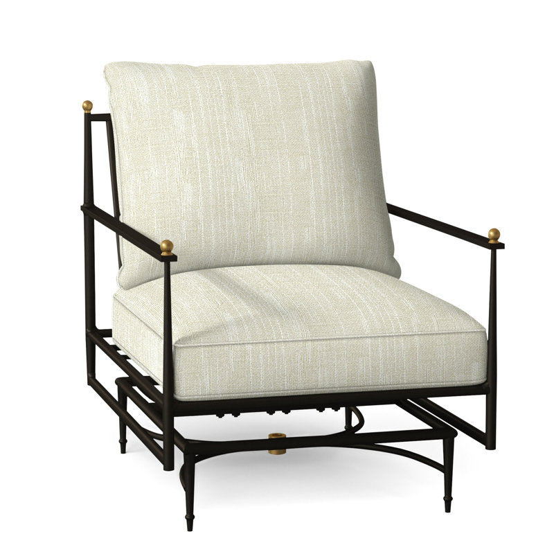 Roma Patio Armchair with Cushions, Indigo Velvet, Welt, Standard Plus