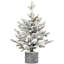Arbre de Noël floqué petit arbre de fêtes avec base en pot-117479378