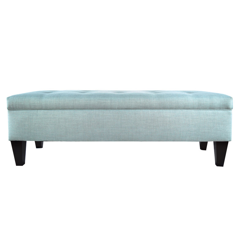 Banc de rangement à couvercle rabattable Gaither, Vert brume de mer