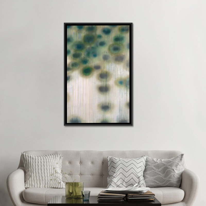 « a drop », reproduction sur toile, H 48 po x l 32 po x P 1,5 po, Toile encadrée noire, Pas de tapis