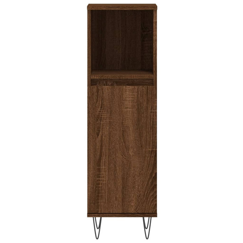 Huard Freestanding Linen Cabinet, Brown Oak