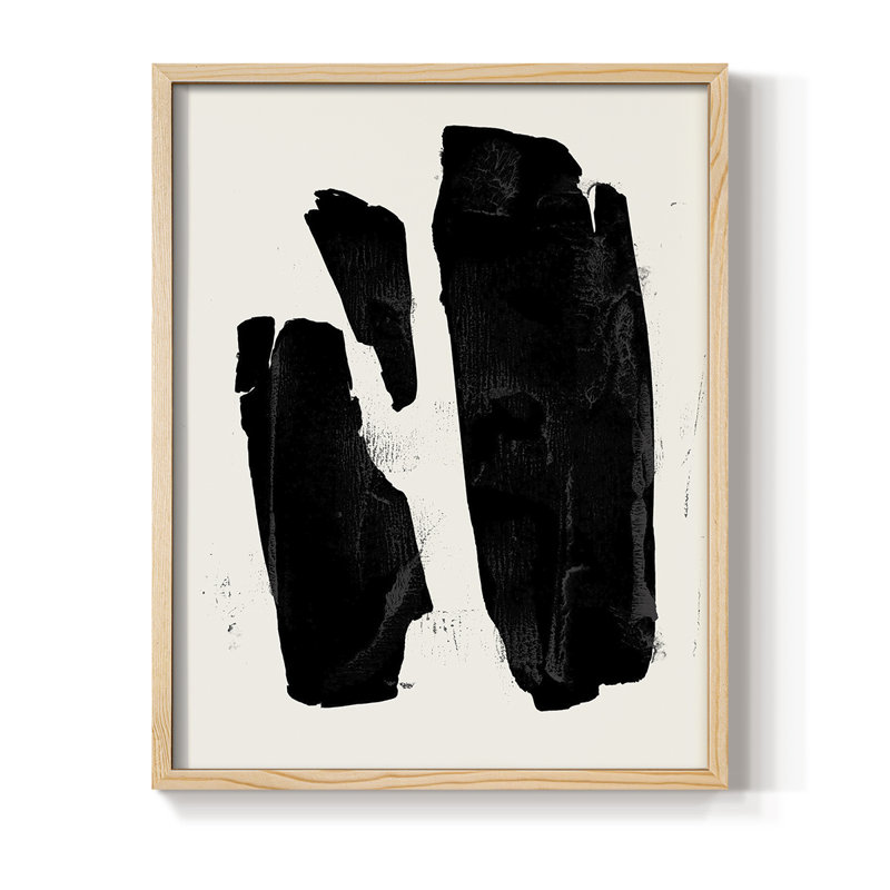 Triple Block Print II Framed Print - Solid Wood