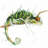 Chameleon on the lookout - 32"x32" art on canvas