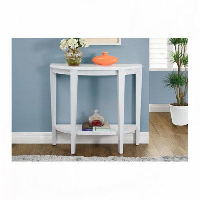 Console demi-lune en bois avec plancher