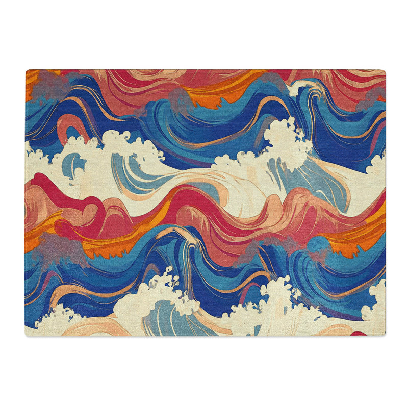 Beach Waves  Glass Chopping Board