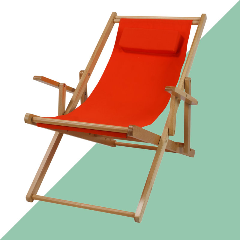 Chaise de plage inclinable Festus, Orange
