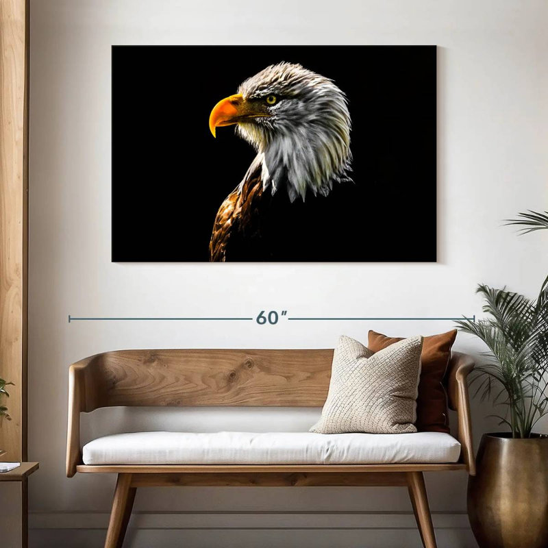 Gros plan d'un aigle à tête blanche, H 32 po x l 48 po