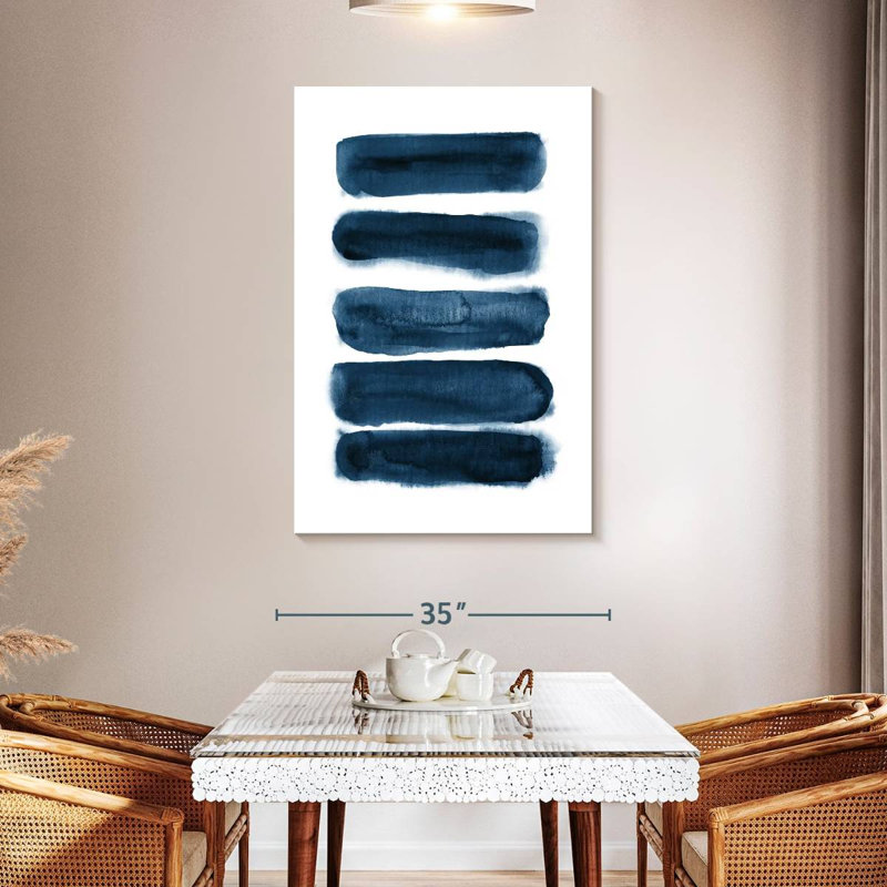 Avery coups de pinceau aquarelle bleu marine, H 48 po x l 32 po