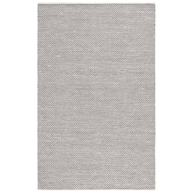 Cacilia Flat Weave Wool/Cotton Rug in Gray, Rectangle 6' x 9'