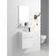 Meuble-lavabo mural 18 po avec lavabo en résine blanche et porte d'armoire à fermeture en douceur 18 po-617098336