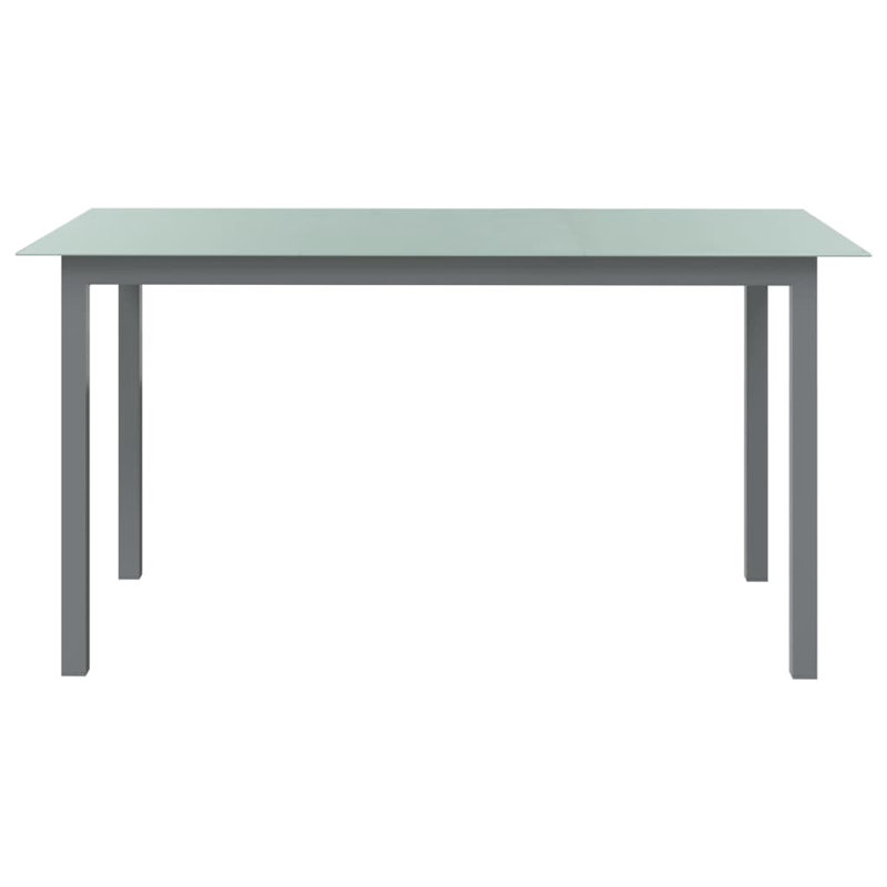 Faizon Rectangular Metal Outdoor Dining Table , cm W 90cm cm D, Light Grey, 74cm H x 150cm W x 90cm D